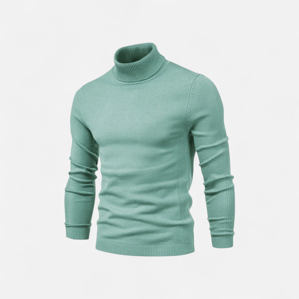 Jersey de hombre ajustado con cuello alto, manga larga