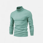 Jersey de hombre ajustado con cuello alto, manga larga