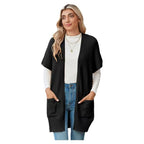 Cardigan femme en maille sans fermeture avec poches