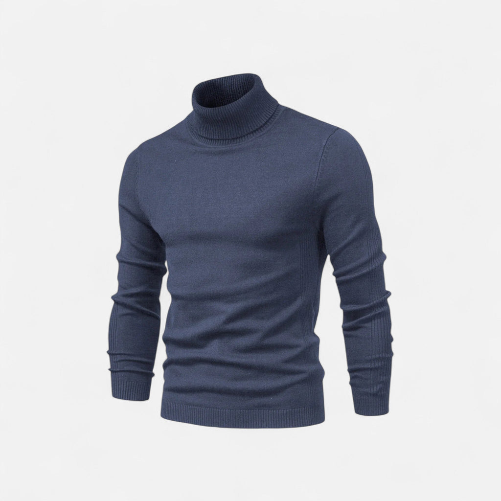 Jersey de hombre ajustado con cuello alto, manga larga