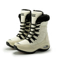 Botas de inverno de mulher de cano alto com atacadores e forro felpudo