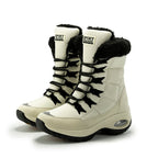 Botas de inverno de mulher de cano alto com atacadores e forro felpudo