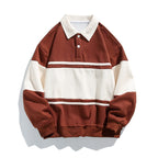 Polo sudadera unisex de rayas con manga larga