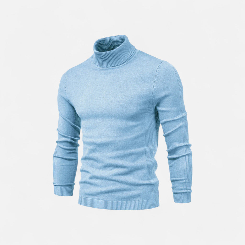 Jersey de hombre ajustado con cuello alto, manga larga