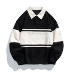 Polo sudadera unisex de rayas con manga larga