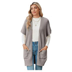 Cardigan femme en maille sans fermeture avec poches
