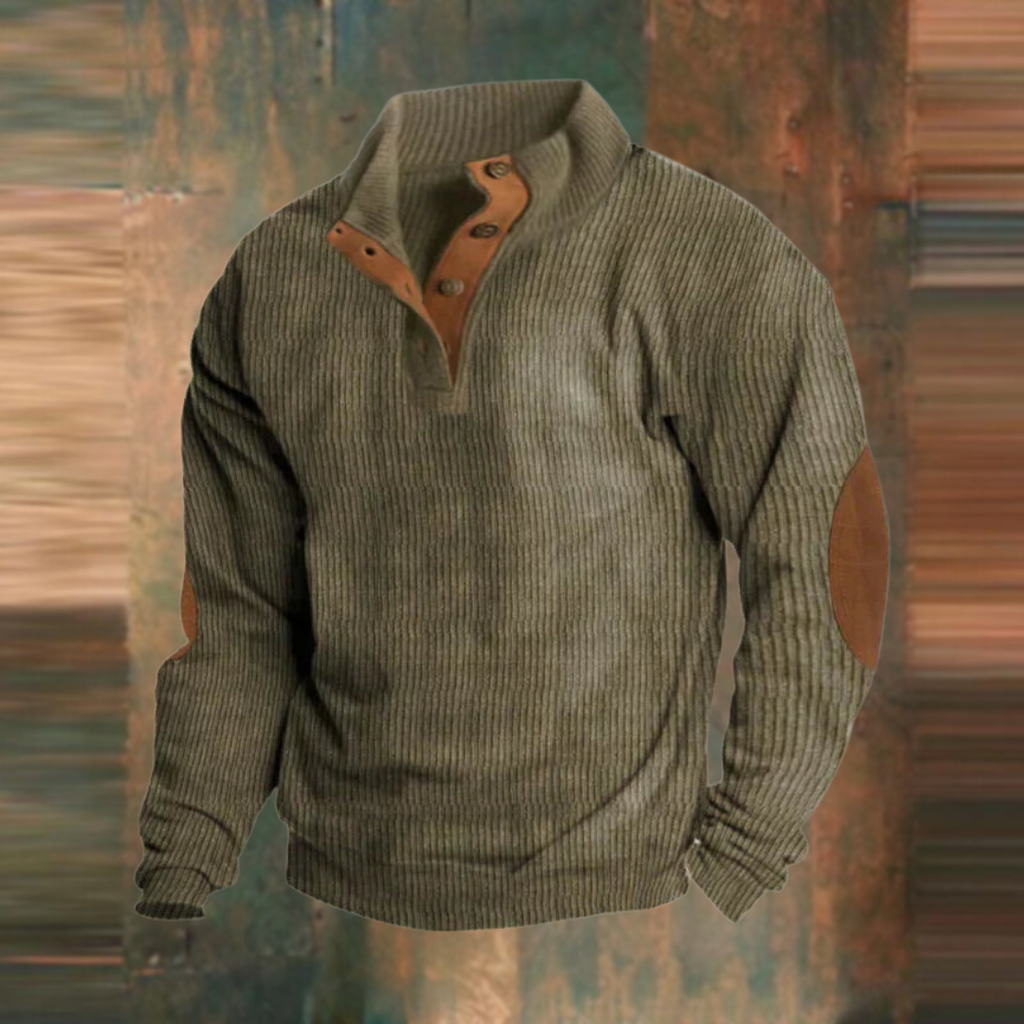 Sweatshirt de mulher com costura de contraste, decote em V e corte folgado