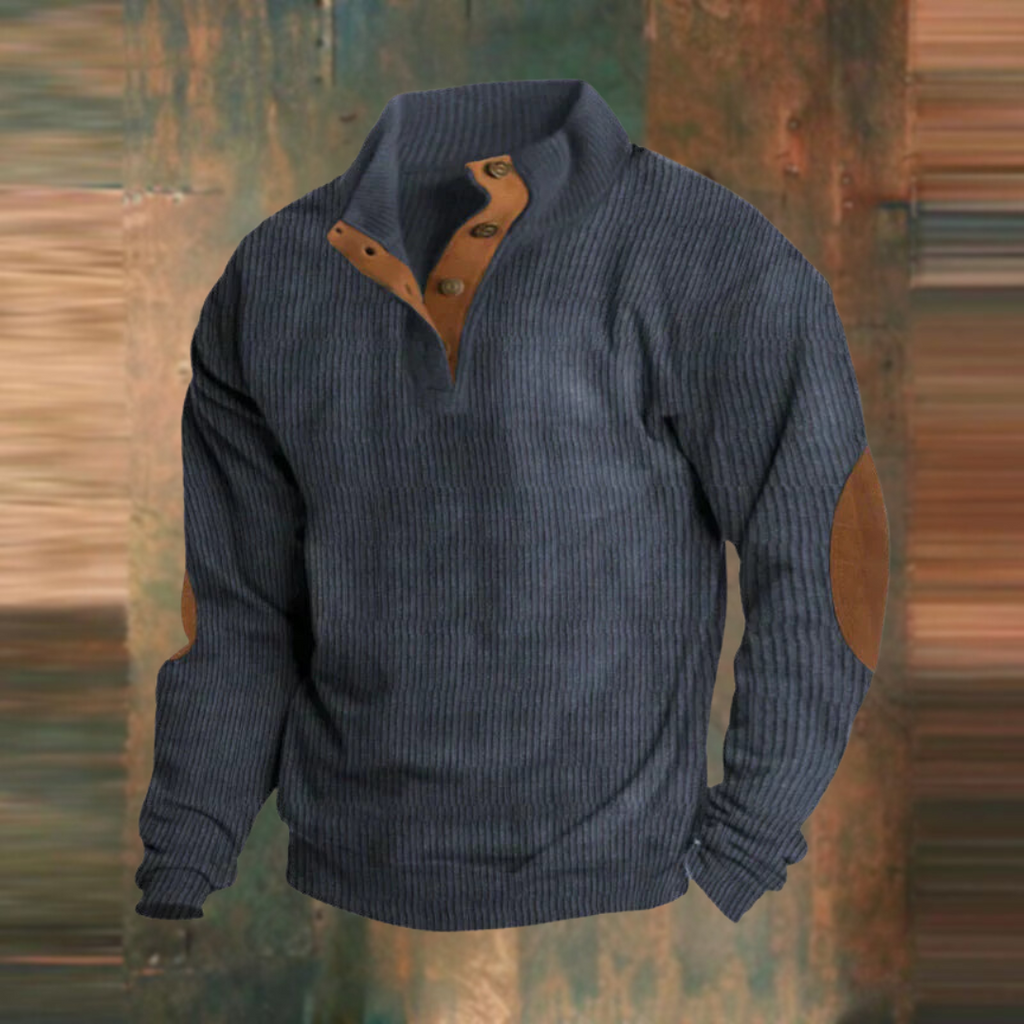 Sweatshirt de mulher com costura de contraste, decote em V e corte folgado