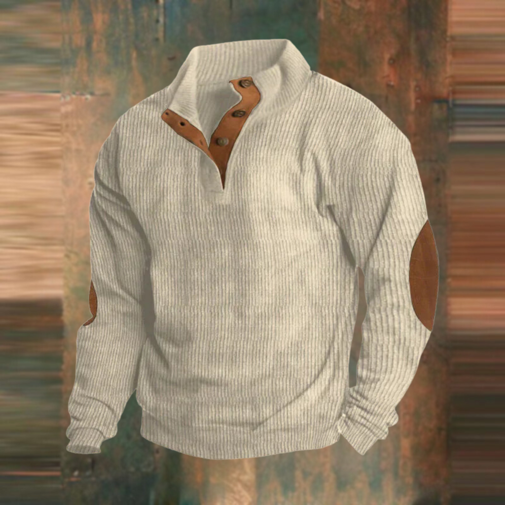 Sweatshirt de mulher com costura de contraste, decote em V e corte folgado