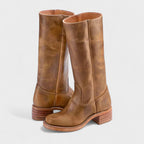 Bottes cowboy femme à enfiler, talon bas
