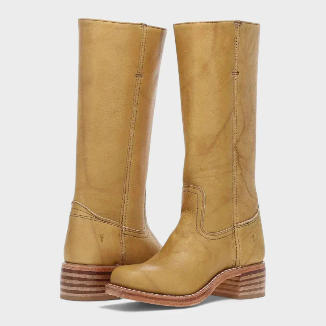 Stivali donna retro, alti, con tacco basso