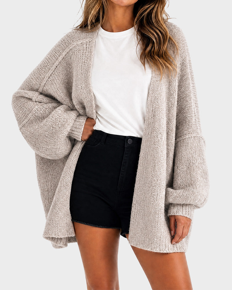 Cardigan oversize tricotat de damă cu mâneci ample