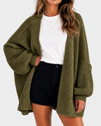 Cárdigan oversize de mujer de punto con mangas amplias