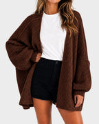 Cárdigan oversize de mujer de punto con mangas amplias