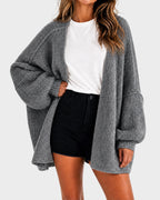 Cárdigan oversize de mujer de punto con mangas amplias