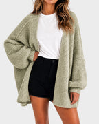 Cárdigan oversize de mujer de punto con mangas amplias