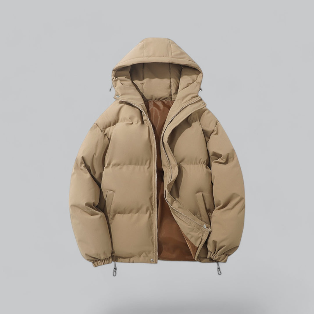 Parka acolchoada de homem com capuz