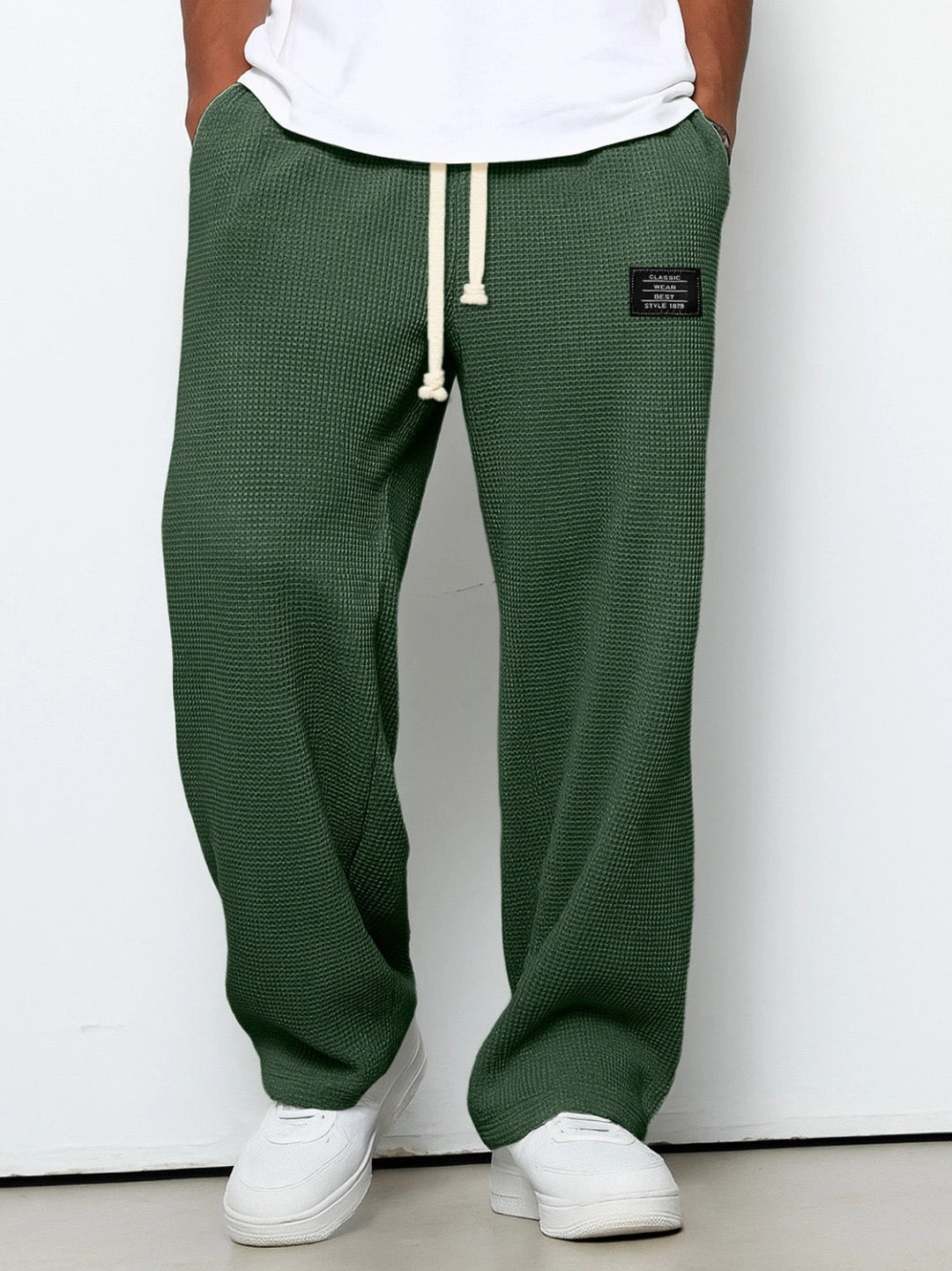 Joggingbukser til mænd med brede ben og snøre