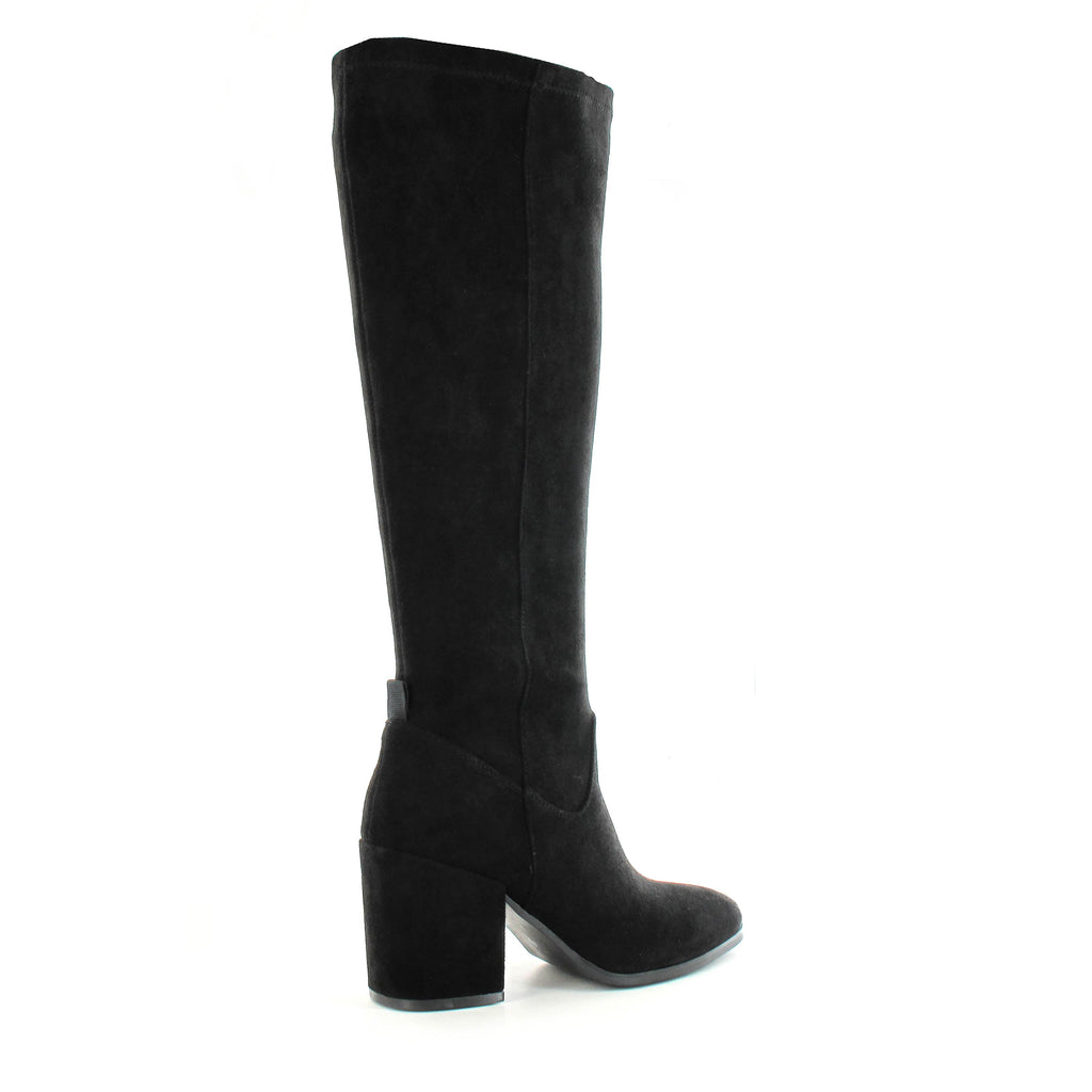 Botas altas de mujer negras de tacón ancho con cremallera