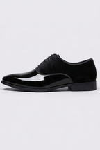 Pantofi Oxford bărbătești lăcuiți cu finisaj velur