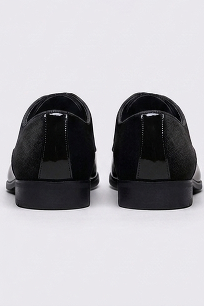 Pantofi Oxford bărbătești lăcuiți cu finisaj velur