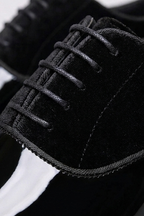 Pantofi Oxford bărbătești lăcuiți cu finisaj velur