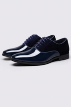 Pantofi Oxford bărbătești lăcuiți cu finisaj velur