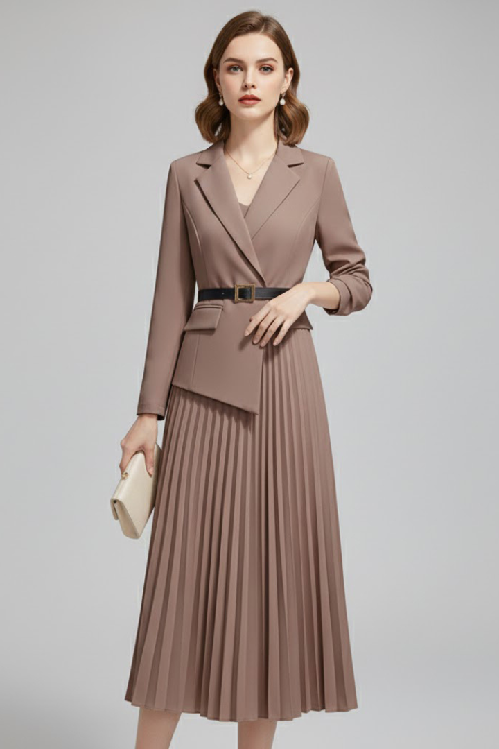 Vestito donna stile blazer con cintura
