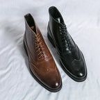 Botines de hombre con cordones y picado brogue
