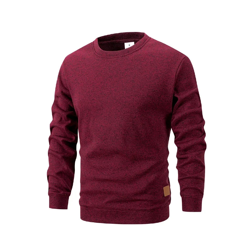 Sweat homme chiné à col rond et manches longues