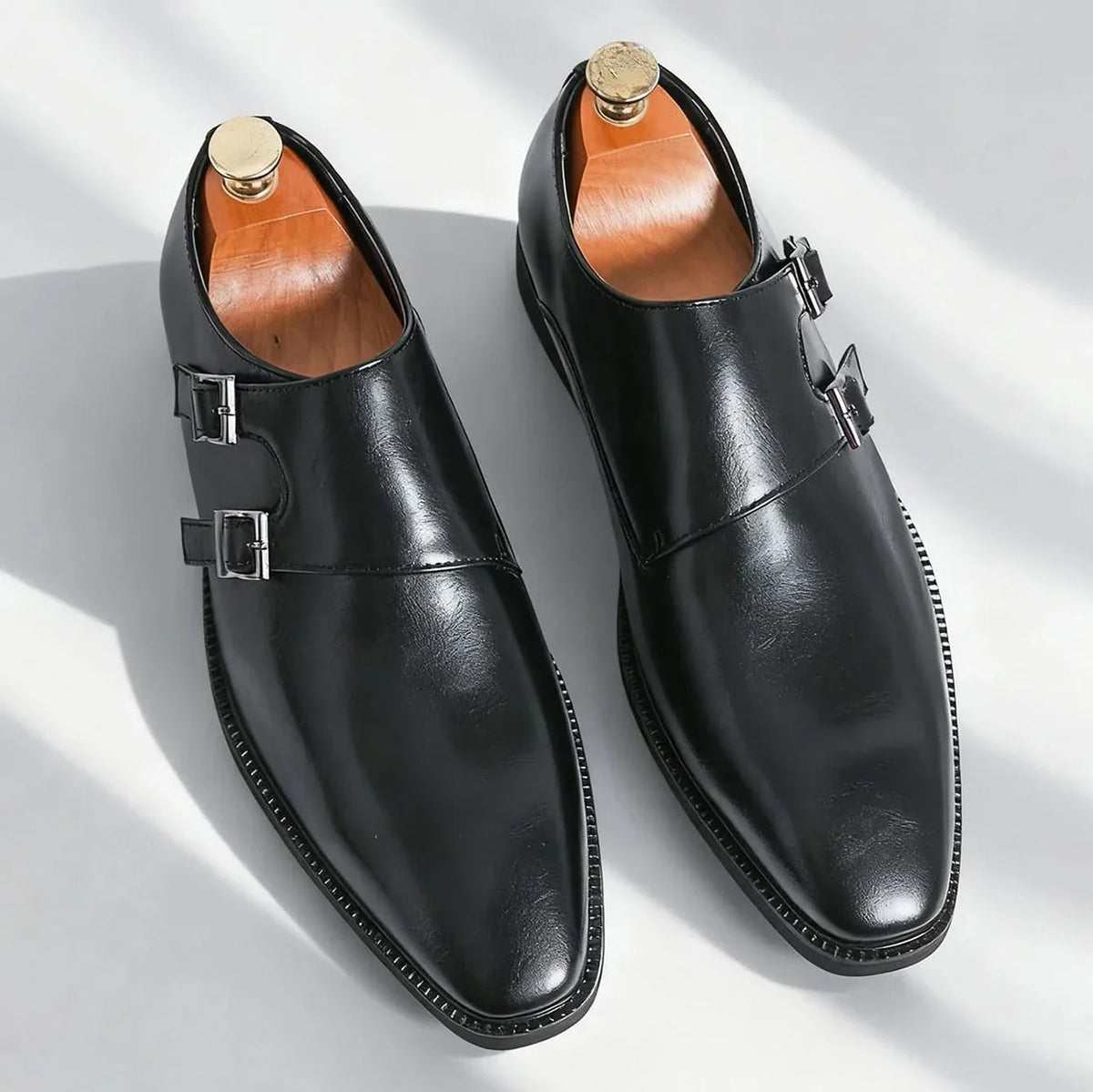 Mocassini uomo monk strap con doppia fibbia