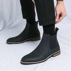 Botins Chelsea unissexo com biqueira amendoada