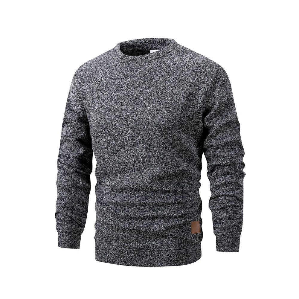 Sweat homme chiné à col rond et manches longues