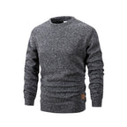Sweat homme chiné à col rond et manches longues