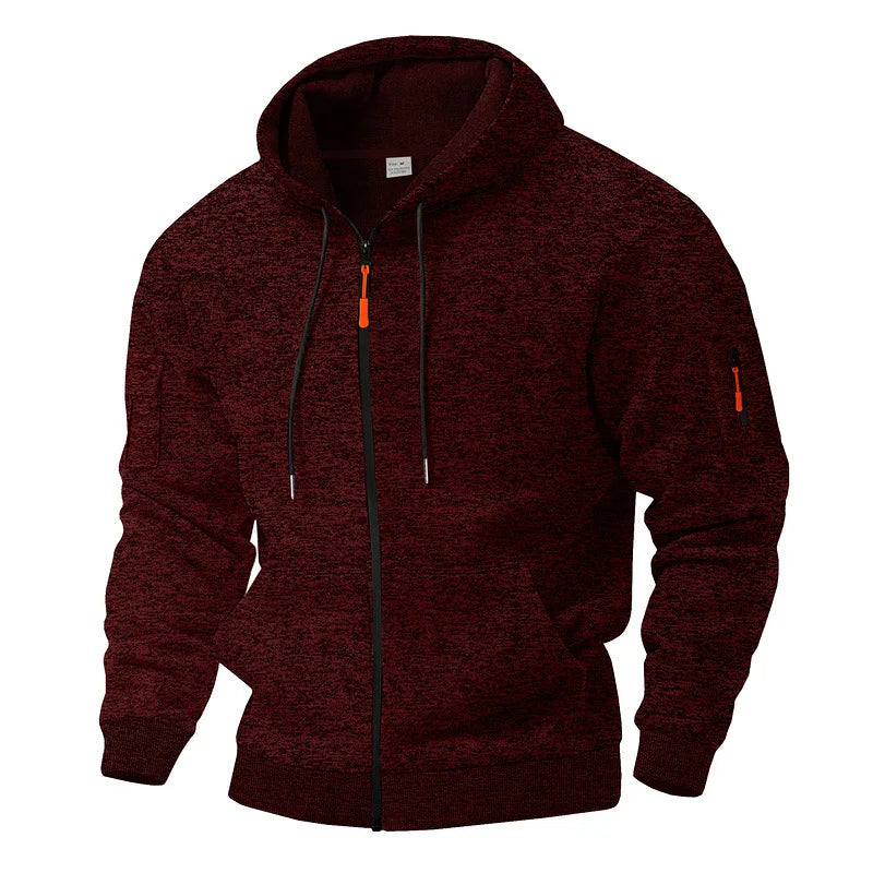 Veste homme à capuche texturée, zippée