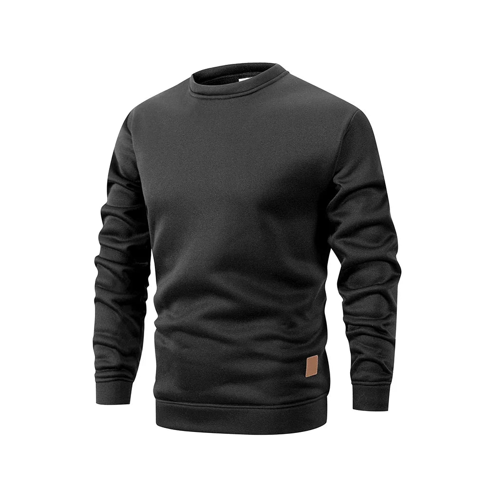 Sweat homme chiné à col rond et manches longues