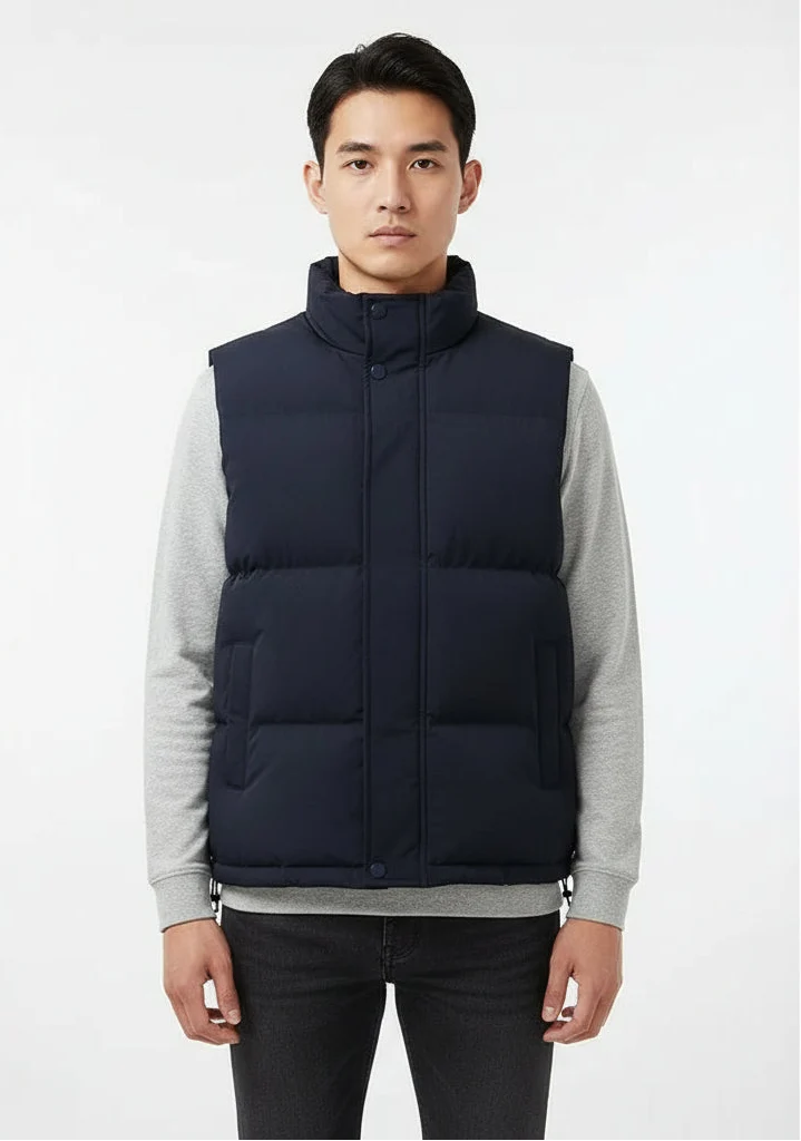 Gilet sans manches homme matelassé, col montant