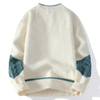 Dzianinowy sweter unisex z geometrycznymi wzorami i długimi rękawami