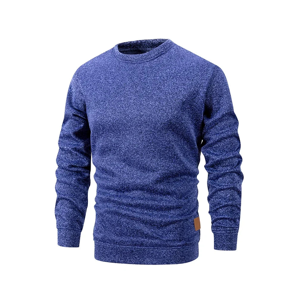 Sweat homme chiné à col rond et manches longues