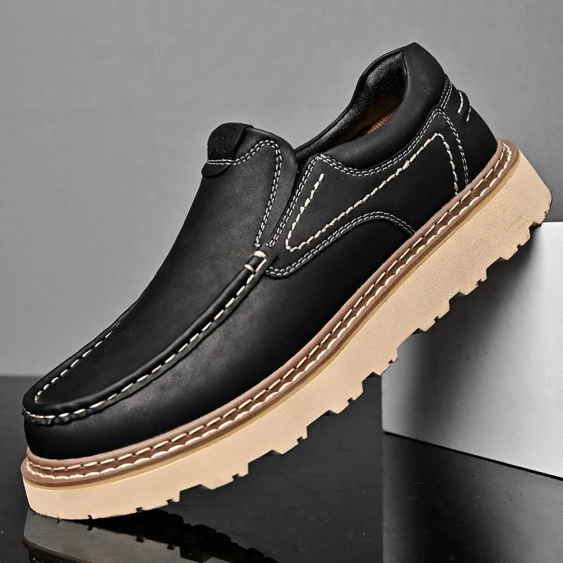 Mocasini de damă fără șiret cu cusătură decorativă