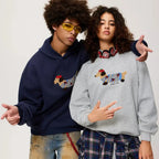 Sweatshirt com capuz de mulher com cão bordado