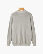 Pull homme à col et fermeture éclair courte