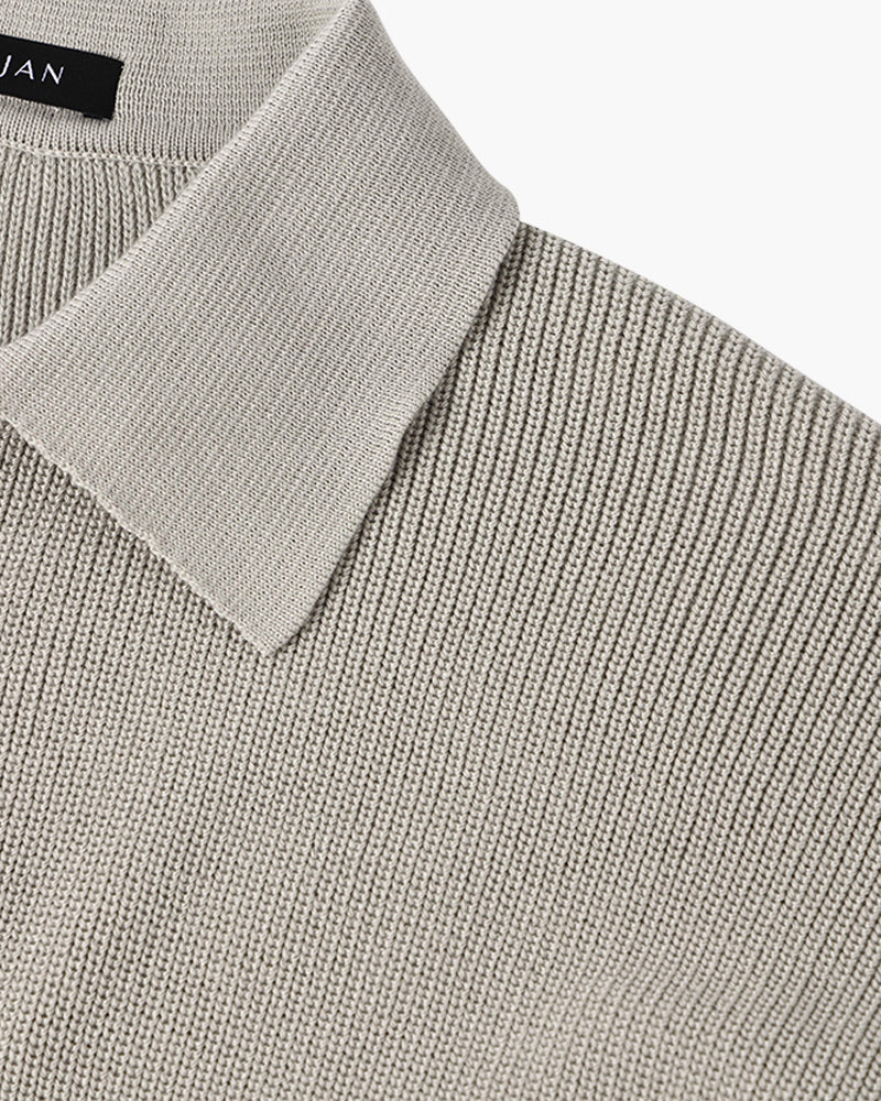 Pull homme à col et fermeture éclair courte
