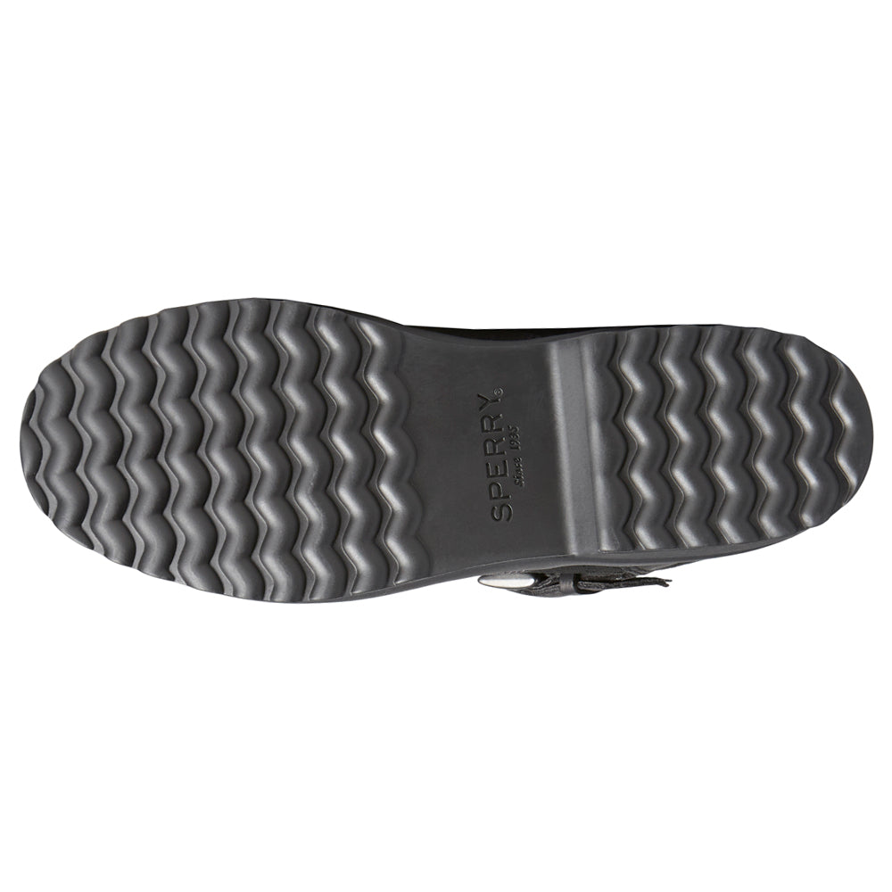 Stivaletti unisex neri con fibbia, suola piatta