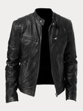 Giacca donna biker con collo alla coreana e cerniera