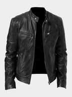 Giacca donna biker con collo alla coreana e cerniera