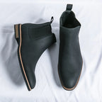 Botins Chelsea unissexo com biqueira amendoada