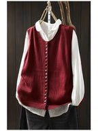 Strikket vest til damer med knapper