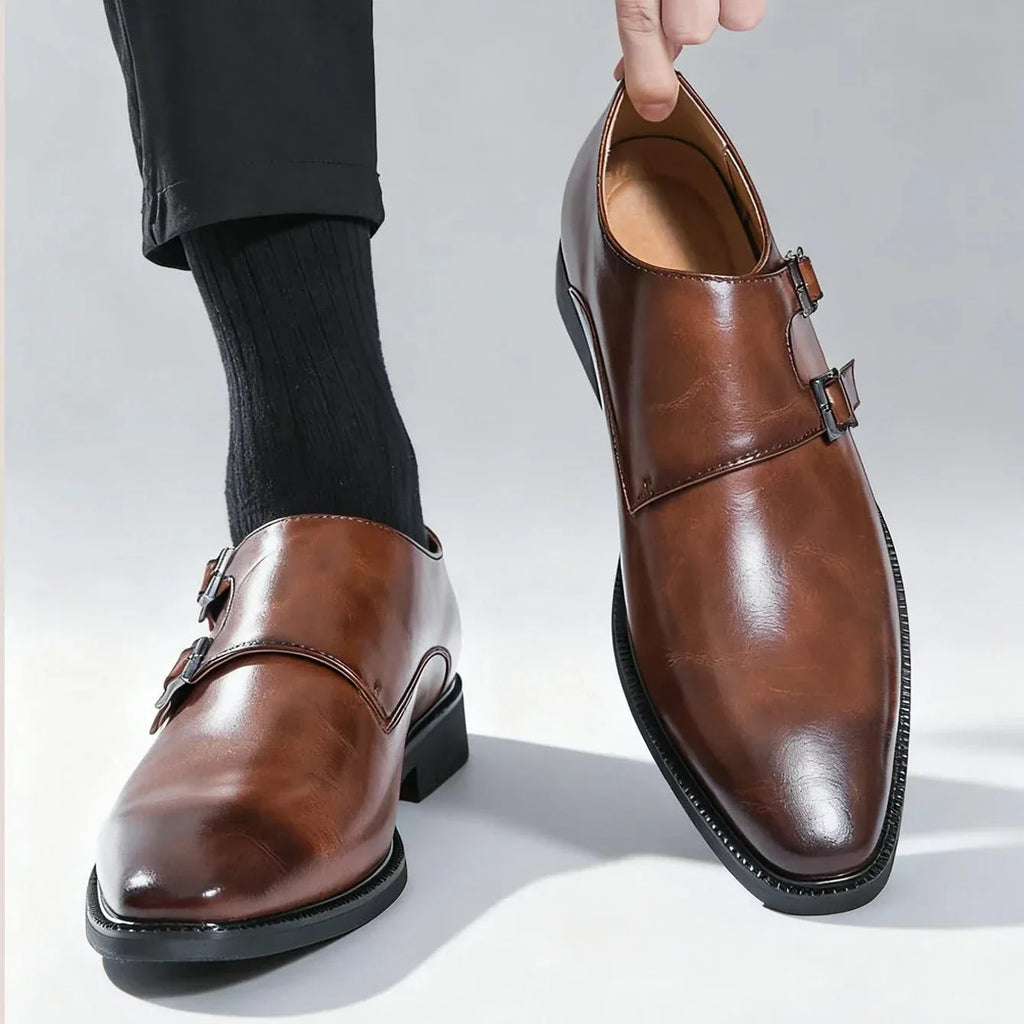 Férfi monk strap mokaszin dupla csattal