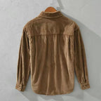 Camicia uomo in velluto a coste con tasche, manica lunga